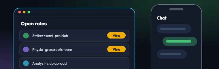 Open roles list on the web app and a direct chat on the mobile app